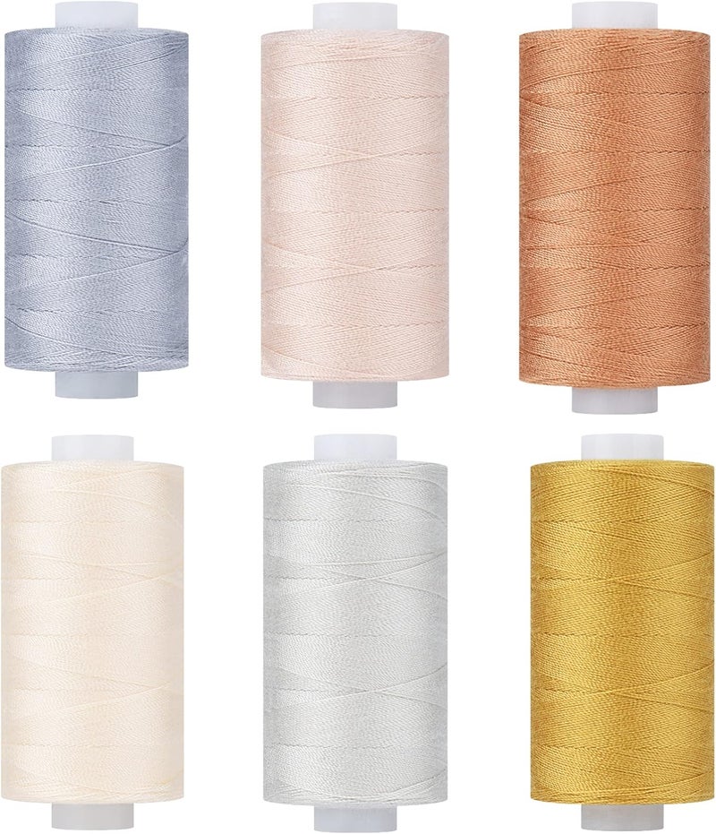 simthread All Purpose Thread Polyester 400 Yards (6 Light Colors) - Image 1